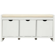 TBD 3-Cube Storage Bench | Storage Box Stool with Removale Cushion and 3 Flip Lock Storage Cubbies for Living Room | The Brand Decò