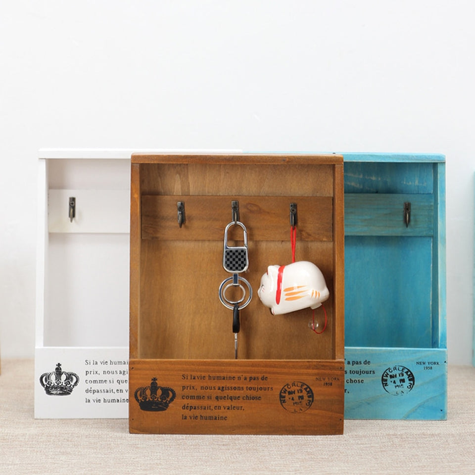 Retro Wall Mounted Wooden Box Organizer | Organizer | | The Brand Decò