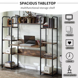 TBD Home Office computer desk | Writing desk with Storage Hutch and double bookcase office table with Storage Bookshelf | The Brand Decò
