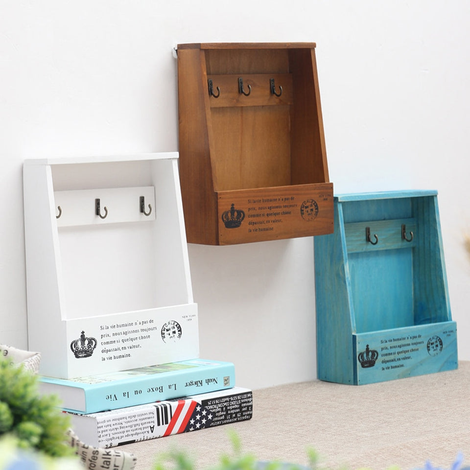 Retro Wall Mounted Wooden Box Organizer | Organizer | | The Brand Decò