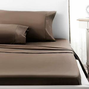 Luxe & Lazy Sheet Set | Bed Sheets | Sheets | Brown / United States / Cal King | The Brand Decò