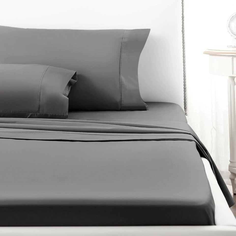 Luxe & Lazy Sheet Set | Bed Sheets | Sheets | Gray / United States / King | The Brand Decò
