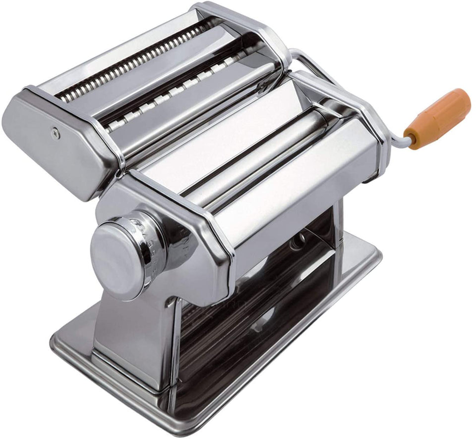 Metal Reflective Pasta Machine With Separated Hand Crank Wood Su Stock  Photo - Download Image Now - iStock