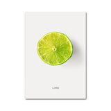 Fruits Pictures Canvas | Painting | 15x20cm No Frame / Lime | The Brand Decò