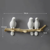 Resin birds Figurine | Wall Hooks | White 3Birds | The Brand Decò