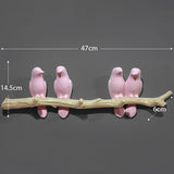 Resin birds Figurine | Wall Hooks | Pink 4Birds | The Brand Decò