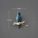 Resin birds Figurine | Wall Hooks | Texture Blu 1Bird | The Brand Decò