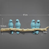 Resin birds Figurine | Wall Hooks | Blue 4birds | The Brand Decò