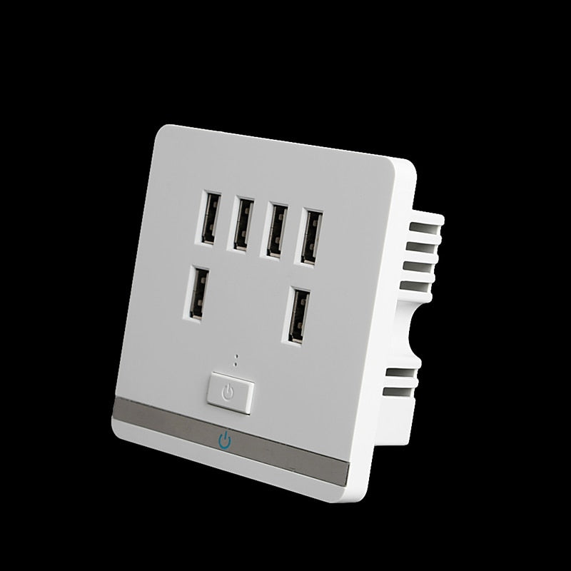 6 Port USB 2.0 Wall Socket | USB Wall Charger | | The Brand Decò