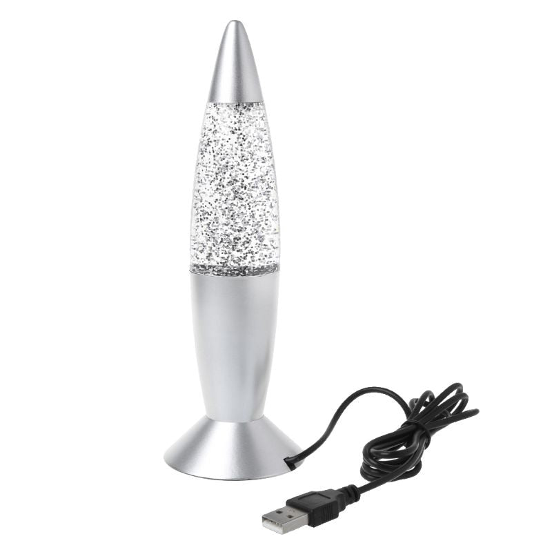 3D Rocket Multi Color Changing Lava Lamp RGB LED Glitter Party | Night Light | | The Brand Decò