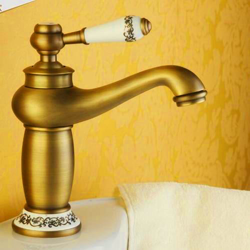 Tradizionale: Bathroom Faucet | Antique Bronze Finish Brass Basin Sink Solid Brass Faucets | Faucet | Bronze With Ceramic Handle | The Brand Decò