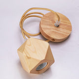 Wooden pendant lights E27 | Pendants | Diamond Hanglamp / ST64 Spiral Bulb | The Brand Decò