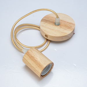 Wooden pendant lights E27 | Pendants | Rectangle Hanglamp / ST64 Spiral Bulb | The Brand Decò