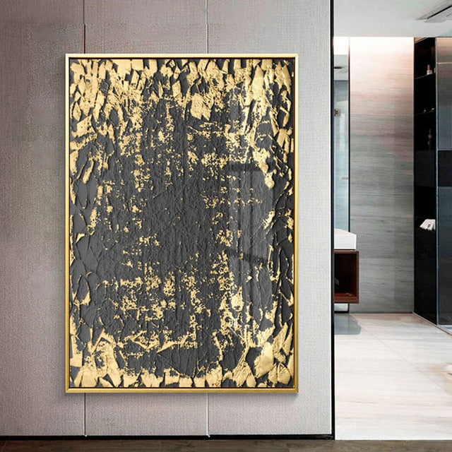 Black And Gold wall art Canvas | Painting | 40x60cm No Frame / Green | The Brand Decò