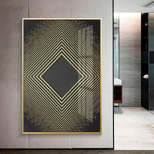 Black And Gold wall art Canvas | Painting | 70x100cm No Frame / Light Green | The Brand Decò