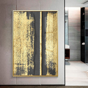 Black And Gold wall art Canvas | Painting | 70x100cm No Frame / Clear | The Brand Decò