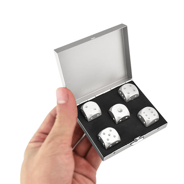 Dice with case Aluminum Whiskey Stones Rocks for Drinks | Ice | As Picture | The Brand Decò