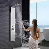 Brushed Nickel Shower | Panel Tower Rain Waterfall Massage Body System | Shower | | The Brand Decò