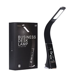 LED Office Desk Lamp Touch Leather-Like | Table Lamp | Black | The Brand Decò
