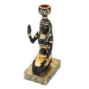 Resin Figurines Candleholder Retro Ancient Egyptian Goddess Sphinx Anubis | Deco | Light Green | The Brand Decò