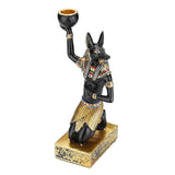 Resin Figurines Candleholder Retro Ancient Egyptian Goddess Sphinx Anubis | Deco | Light Yellow | The Brand Decò