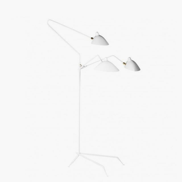 Industrial Spider Serge Mouille Floor Lamp | Floor Lamp | 3 heads white | The Brand Decò