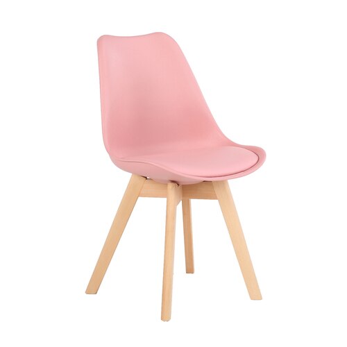 Simple Wooden Modern Home Dining Chair Back Office Chair Creative Solid Wood Nordic Chair | Chairs | Pink | The Brand Decò