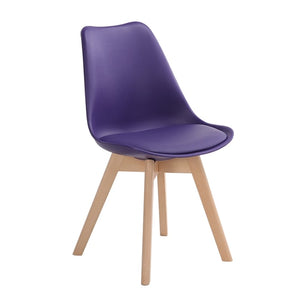 Simple Wooden Modern Home Dining Chair Back Office Chair Creative Solid Wood Nordic Chair | Chairs | Eggplant | The Brand Decò
