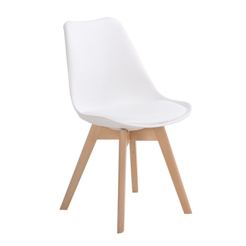 Simple Wooden Modern Home Dining Chair Back Office Chair Creative Solid Wood Nordic Chair | Chairs | White | The Brand Decò