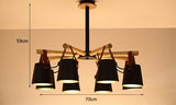 Nordic Iron & Solid Wood Chandelier | Chandelier | Black 8 Lights | The Brand Decò