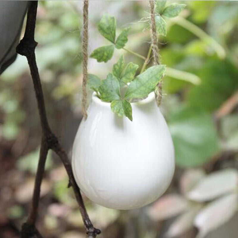 Home Garden Balcony Ceramic Hanging Planter Flower Pot | Pot | | The Brand Decò