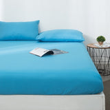 Fitted Sheet Mattress | Cover Solid Color | Sheets | Blue / 180x200x25cm | The Brand Decò