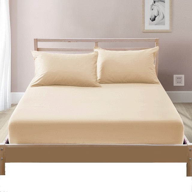 Fitted Sheet Mattress | Cover Solid Color | Sheets | Beige / 1 pillowcase 47x74cm | The Brand Decò
