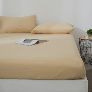 Fitted Sheet Mattress | Cover Solid Color | Sheets | Khaki / 180x200x25cm | The Brand Decò