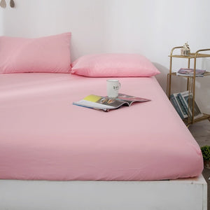 Fitted Sheet Mattress | Cover Solid Color | Sheets | Pink / 180x200x25cm | The Brand Decò