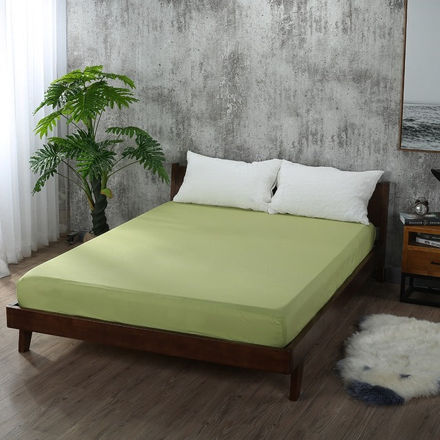 Fitted Sheet Mattress | Cover Solid Color | Sheets | Grass green / 80x200x25cm | The Brand Decò