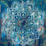 Mandala Lily Wall Art Canvas | Painting | 30x30cm no frame / Blue | The Brand Decò