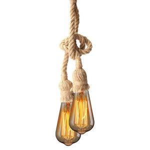 Double Head Vintage Rope Hanging Pendant Lamp | Pendants | | The Brand Decò