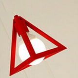 Art Deco Vintage Industrial Triangle Pendant Light | Pendants | Red | The Brand Decò