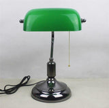 Simple American Retro Bank Lamp | Table Lamp | Green & Black | The Brand Decò