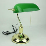 Simple American Retro Bank Lamp | Table Lamp | Green & Gold | The Brand Decò