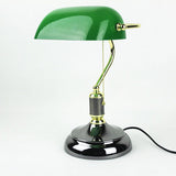 Simple American Retro Bank Lamp | Table Lamp | Green & Gold with Black | The Brand Decò