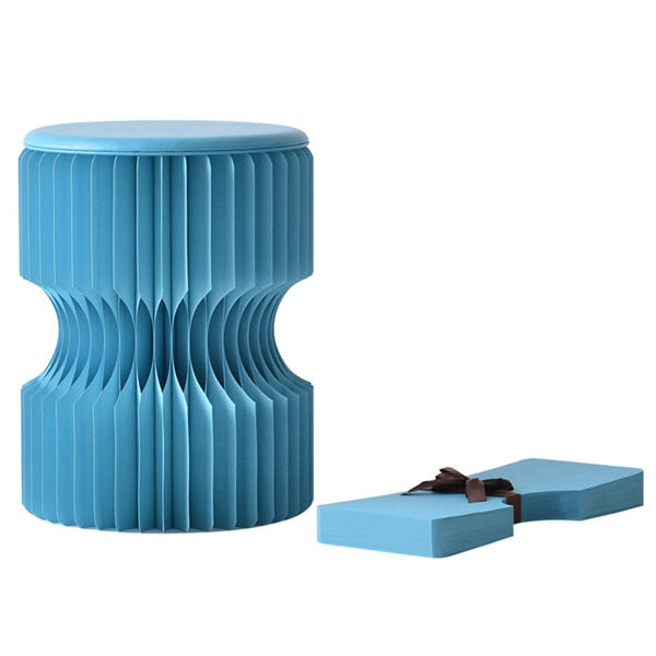Folding Kraft Paper Stool Paper Seat | Chairs | Blue Color | The Brand Decò