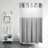 Shower Curtains Waterproof | Light Grey Shower Curtain with 3D Cube Light Flitering Window Bathroom Curtain | Shower Curtain | | The Brand Decò