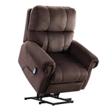 Premium Electric lift recliner with heat therapy and massage suitable for the elderly heavy recliner with padded arms Massage Sofa | Lift Recliner | Brown / United States | The Brand Decò