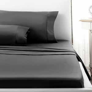 Luxe & Lazy Sheet Set | Bed Sheets | Sheets | Black / United States / Cal King | The Brand Decò