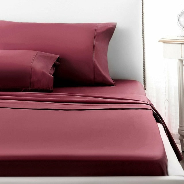 Luxe & Lazy Sheet Set | Bed Sheets | Sheets | Burgundy / United States / Queen | The Brand Decò
