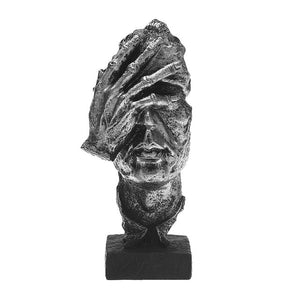 Face Meditator Abstract Art Sculpture | Sculpture | Silver listener | The Brand Decò