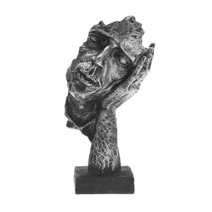 Face Meditator Abstract Art Sculpture | Sculpture | Silver listener | The Brand Decò