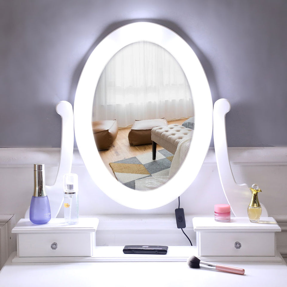 Dressing Table Single Mirror With Five Light Bulb | Mirror | | The Brand Decò